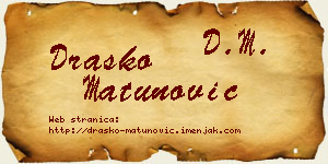 Draško Matunović vizit kartica